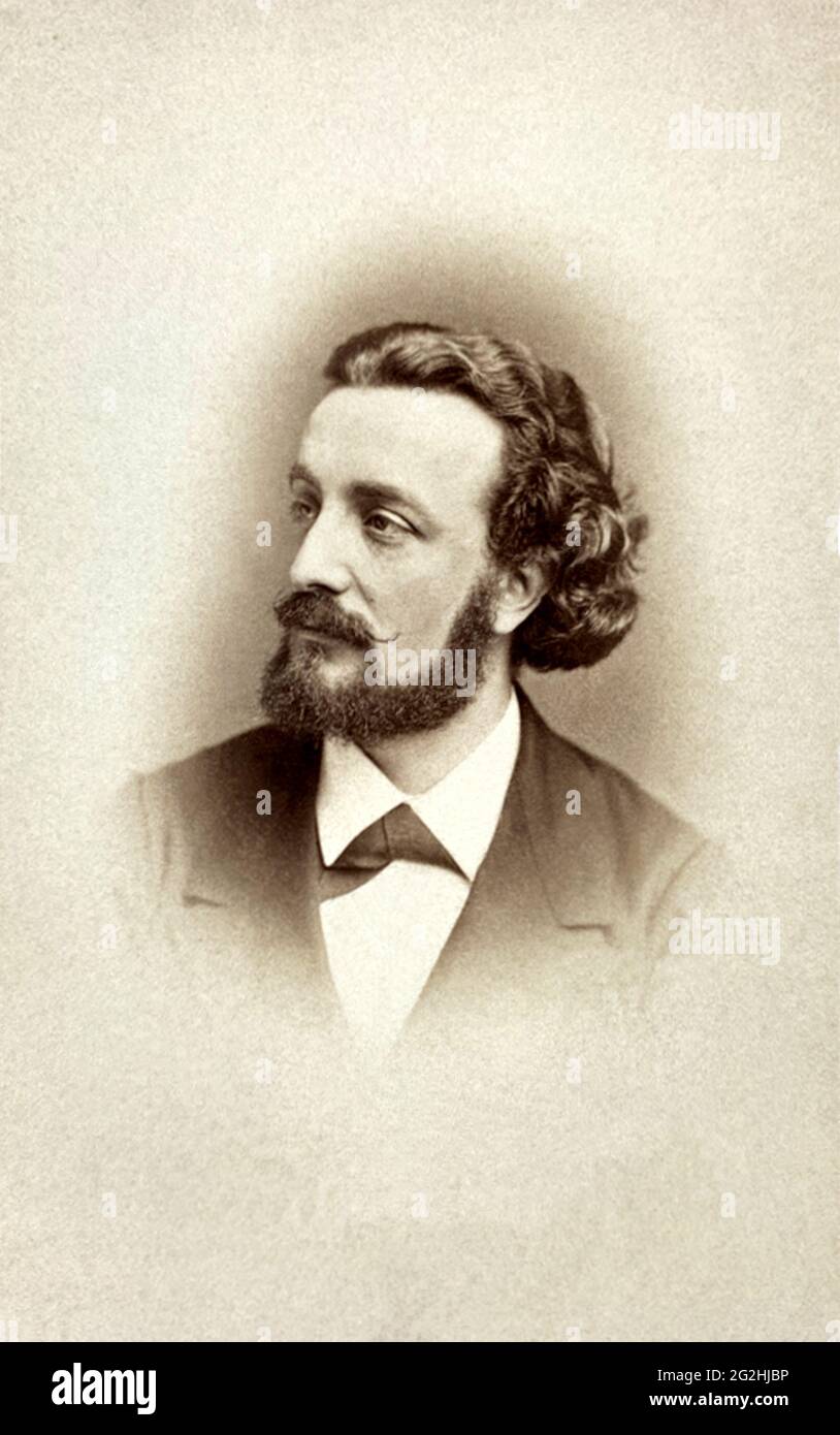 1865 ca, Paris, FRANCE : The celebrated french Opera tenore ERNESTO NICOLINI ( Ernest Nicolas , 1834 - 1898 ) . Photo by A. Liébert , Paris .  - CANTANTE LIRICO  - OPERA LIRICA - MUSICA CLASSICA - classical - barba - baffi - moustache - - beard - collar - colletto - papillon - tie bow - cravatta - PORTRAIT - RITRATTO - HISTORY - FOTO STORICHE --- Archivio GBB Stock Photo