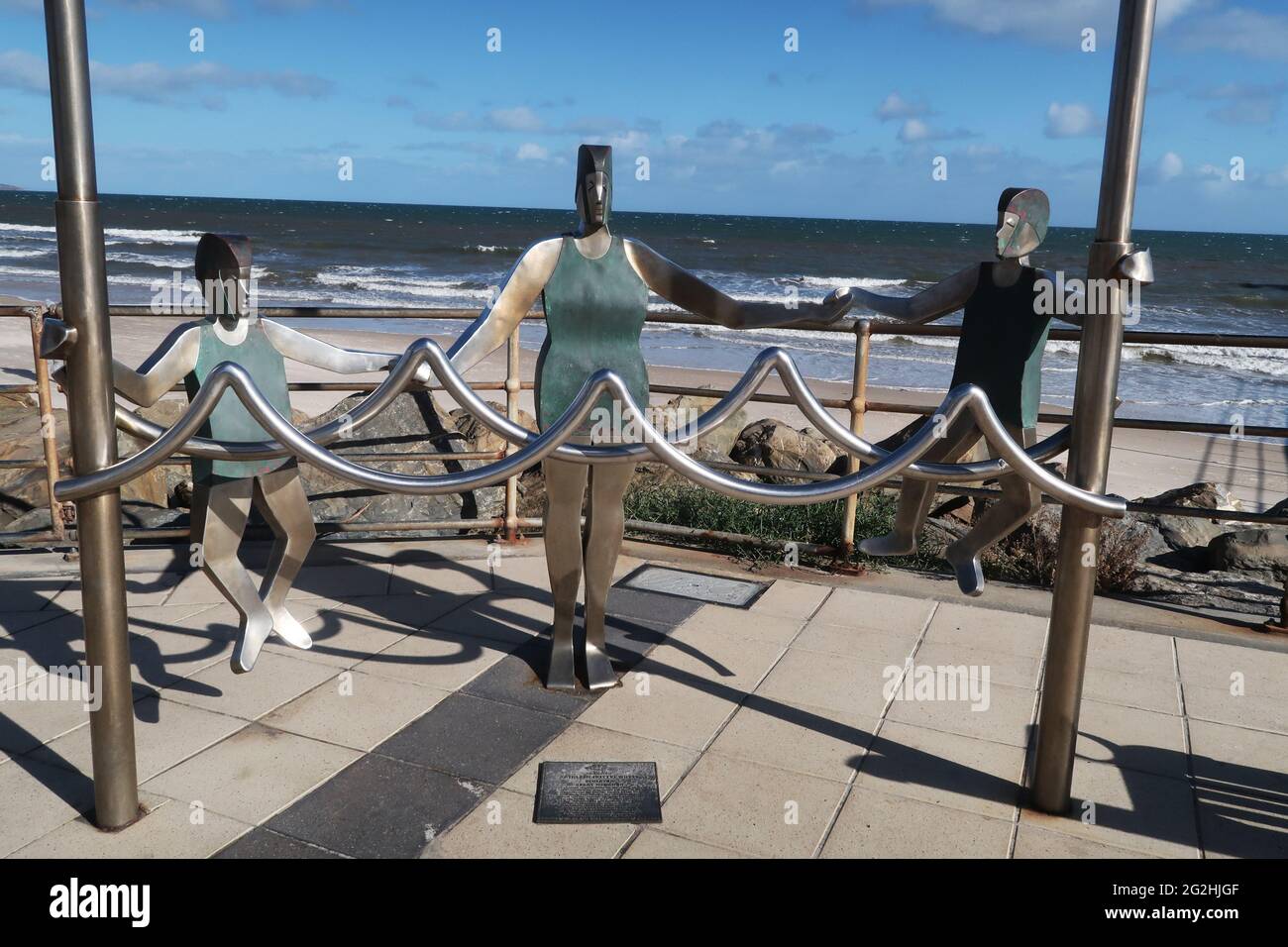 Statue by the foreshore at Brighton South Australia Stock Photo