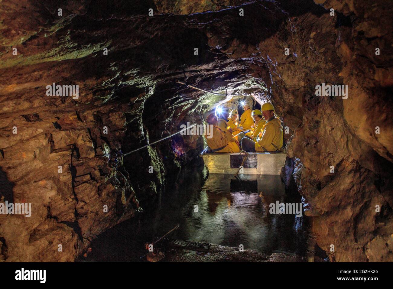 Historical mining in the visitor mine Grube Dorothea Stollen / Himmlisch Heer in Annaberg-Buchholz in the Upper Ore Mountains Stock Photo