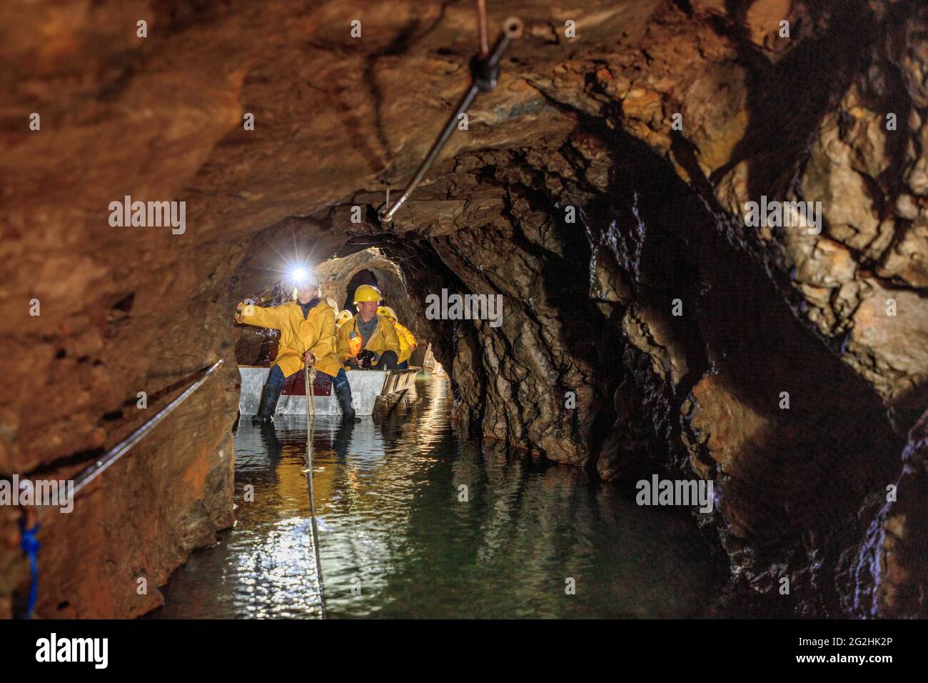 Historical mining in the visitor mine Grube Dorothea Stollen / Himmlisch Heer in Annaberg-Buchholz in the Upper Ore Mountains Stock Photo