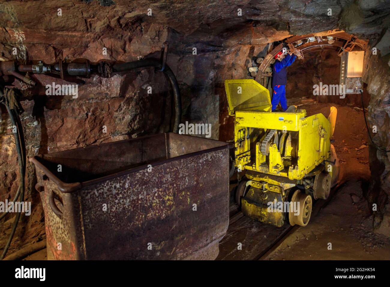 Tin mine: Pöhla visitor mine with mining technology Stock Photo