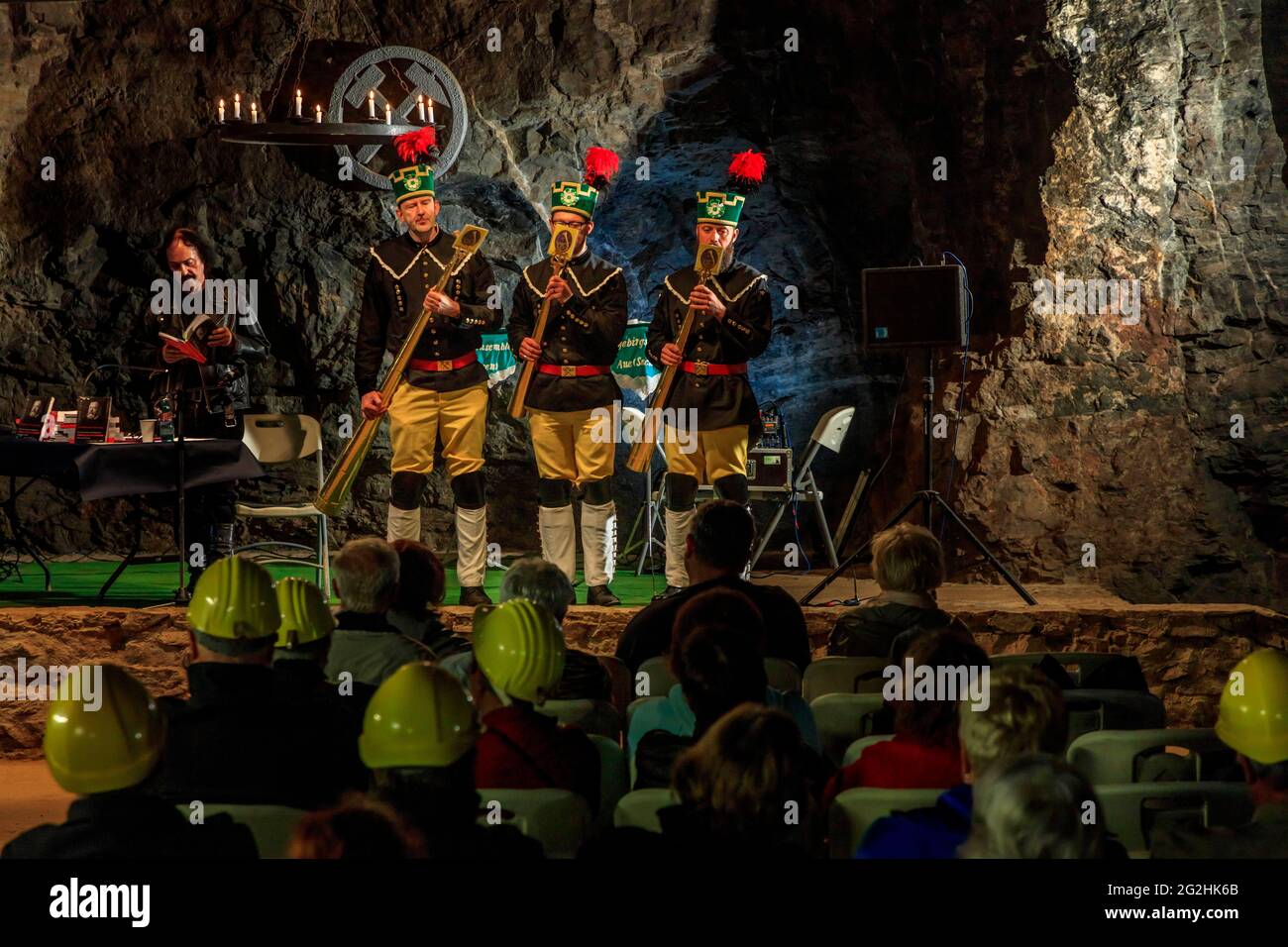 Mettenschicht - Erzgebirge ensemble Aue in the traditional Erzgebirge miner's habit Stock Photo