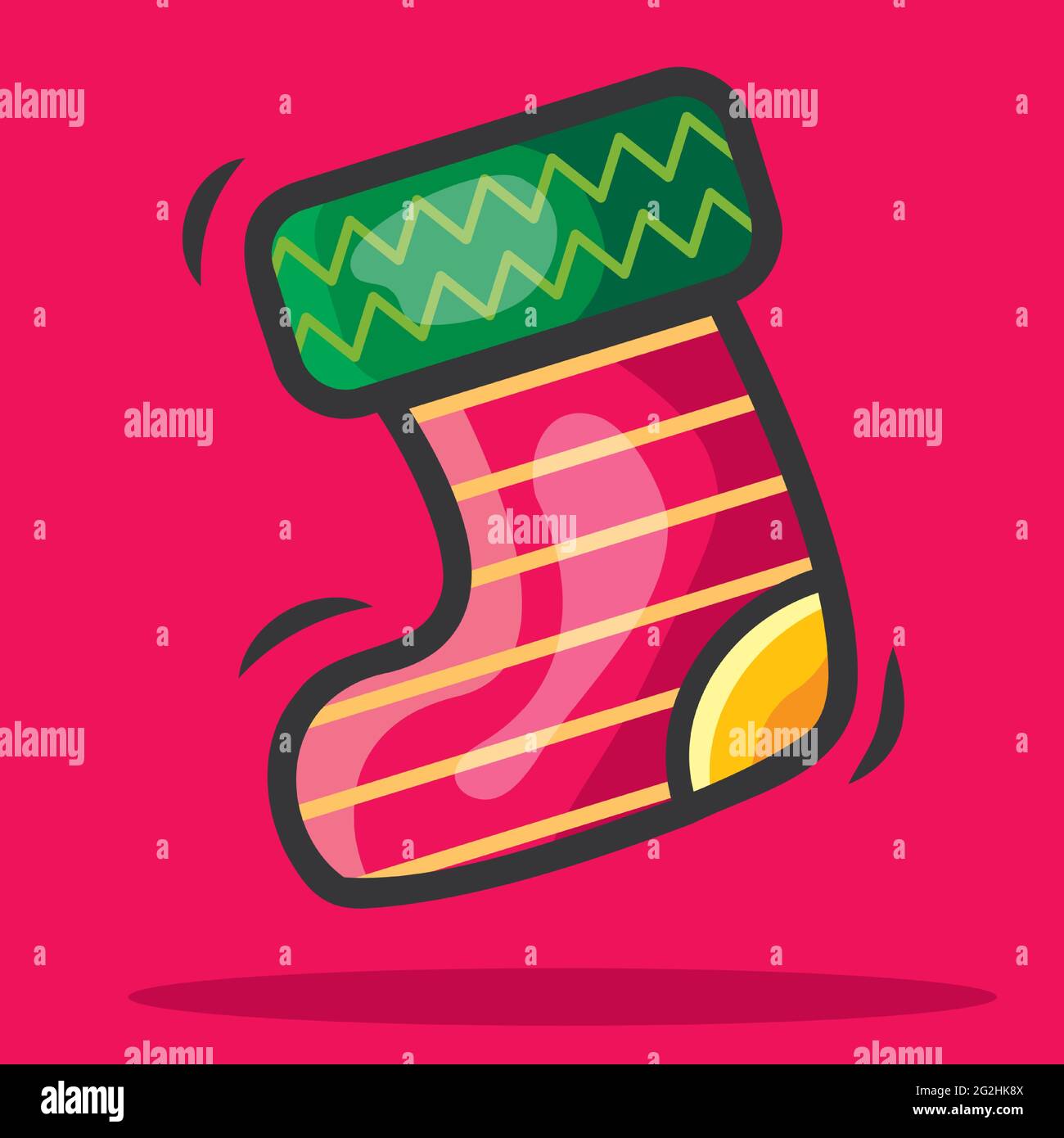 christmas socks vector illustration in flat style Stock Vector