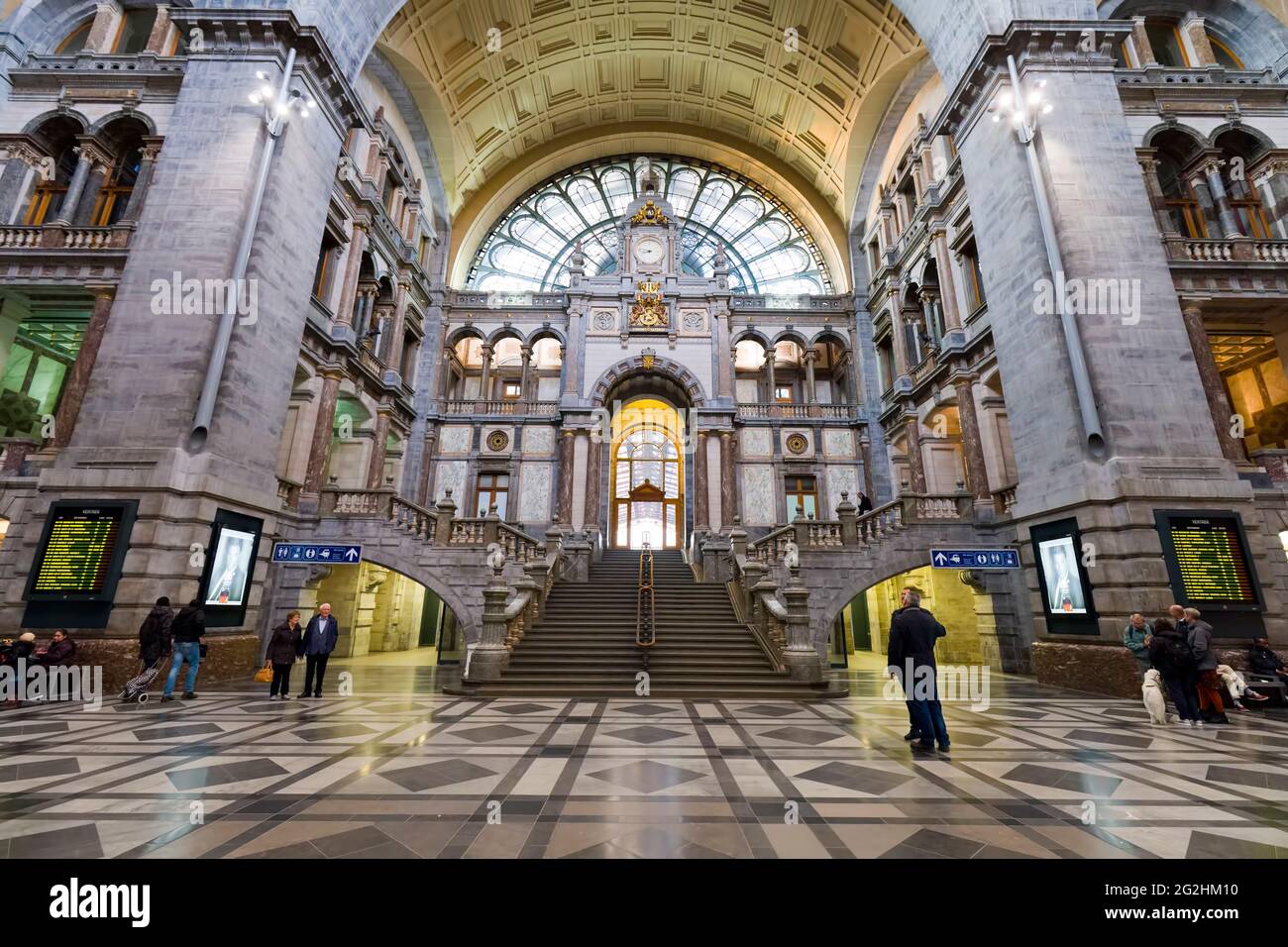 AntwerpenCentraal Central Station, Antwerp, Belgium, Europe Stock