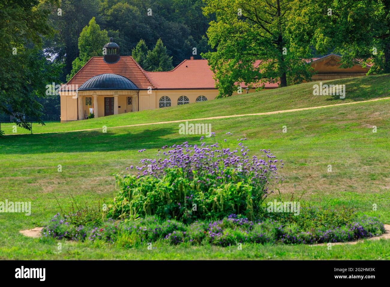 Bathing park in the Muskau Arch Geopark Stock Photo