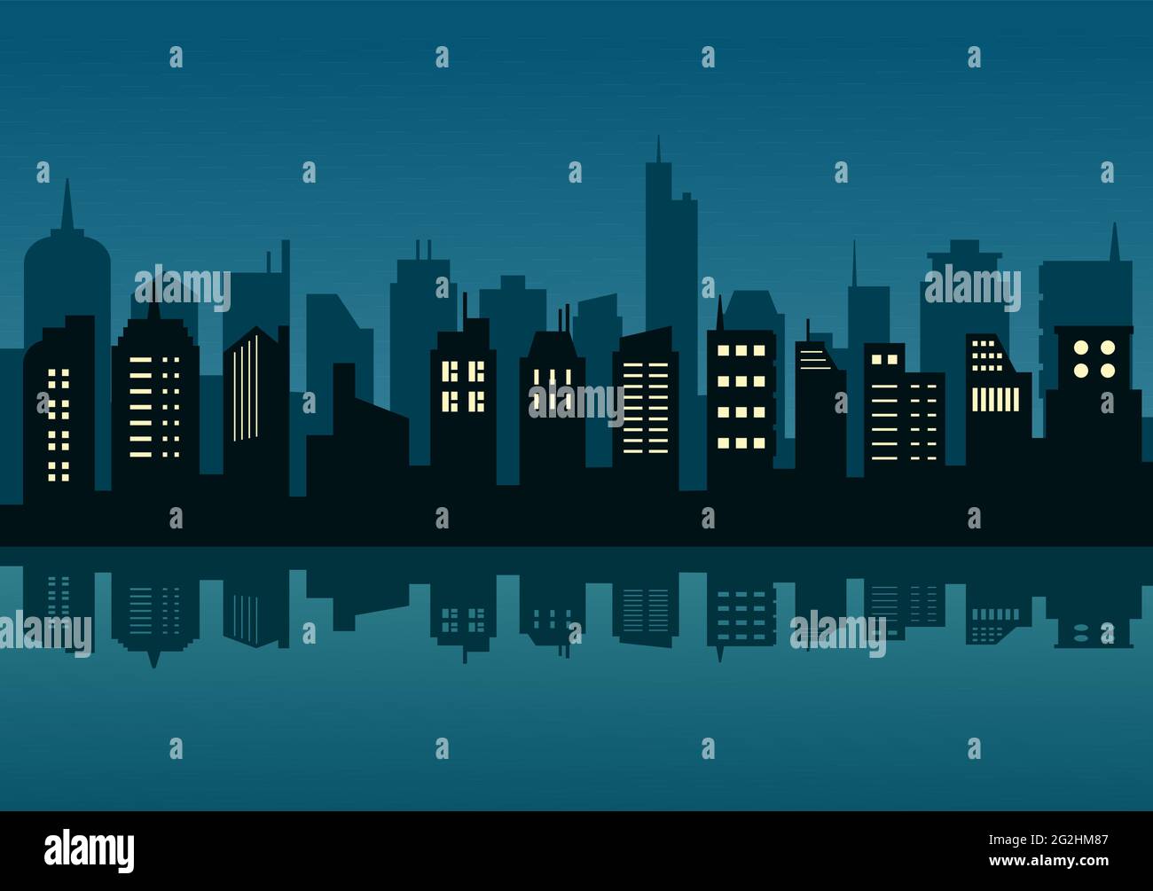 City Landscape Buildings and Architecture Silhouette Vector Background ...