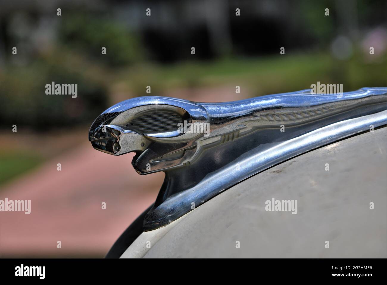 An antique beige Dodge automobile. Stock Photo