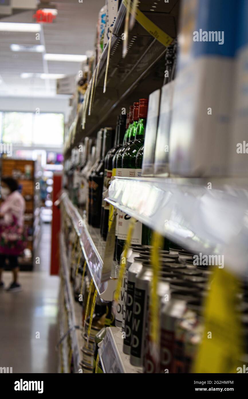 Pictures from the alcohol rack in Hawaii Stock Photo - Alamy