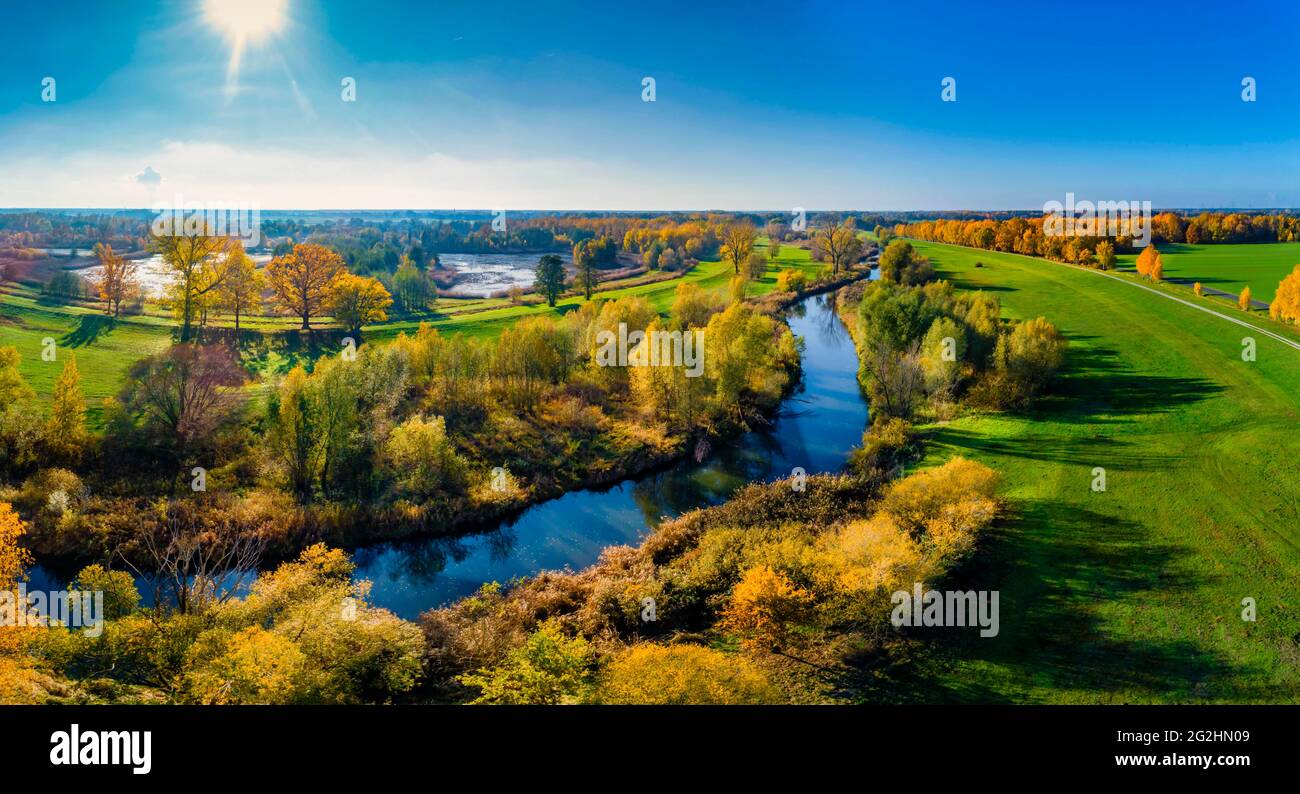 Golden autumn on the Spreeaue Stock Photo