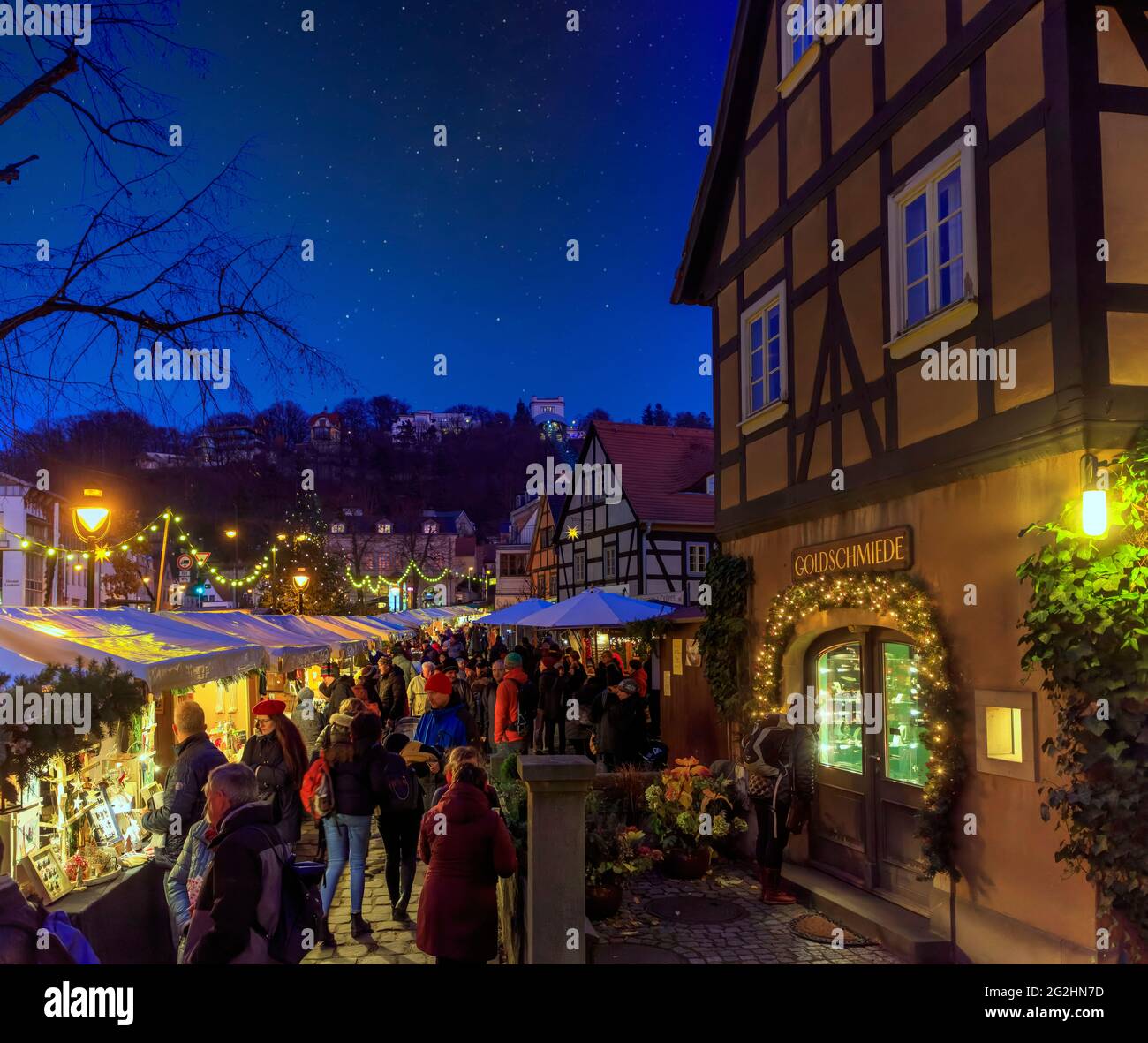Christmas market DresdenLoschwitz Stock Photo Alamy