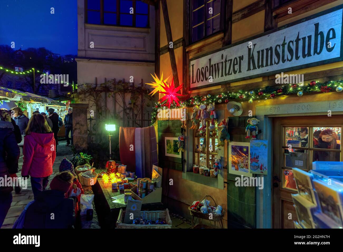 Christmas market DresdenLoschwitz Stock Photo Alamy