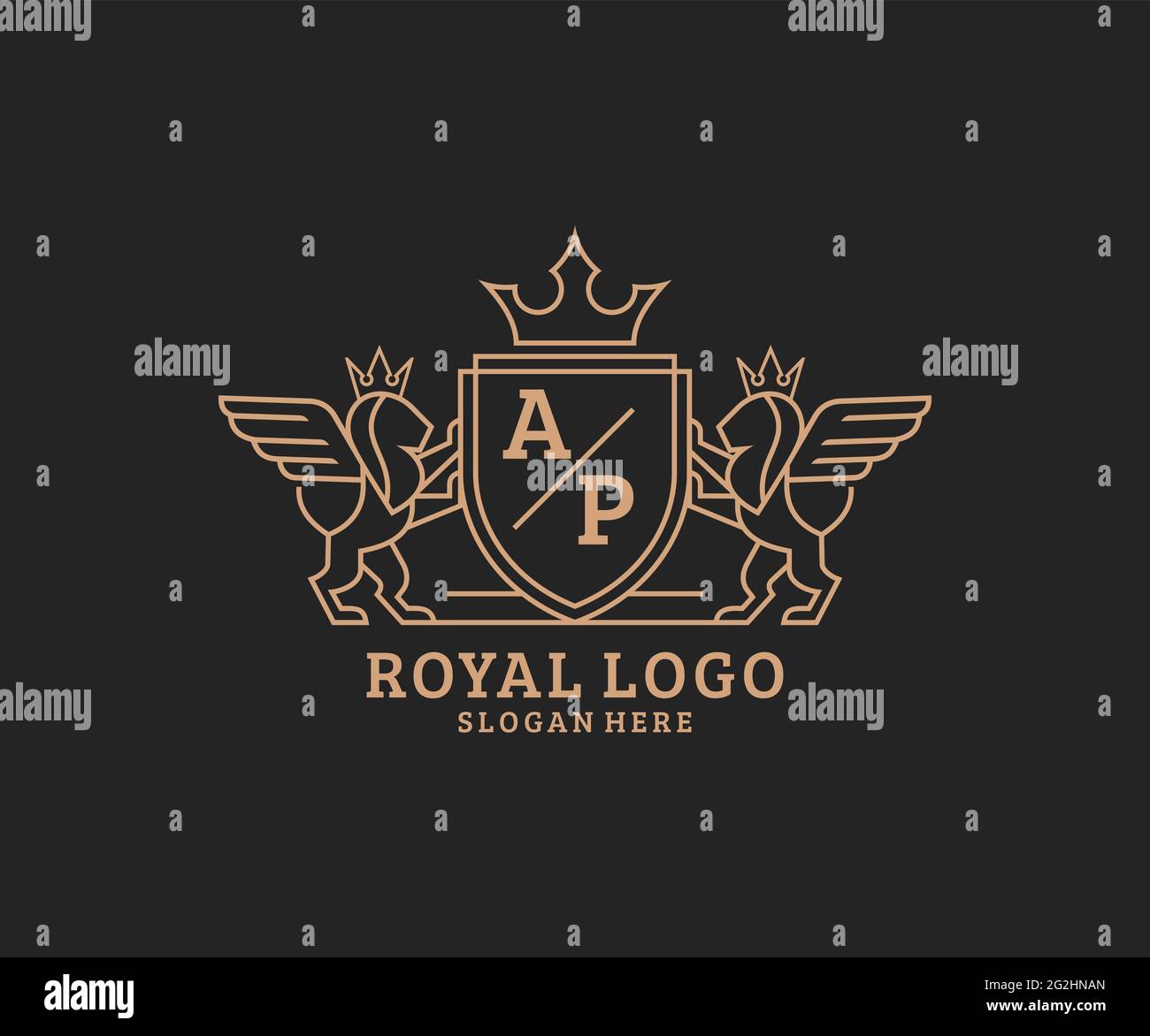 AP Letter Lion Royal Luxury Heraldic,Crest Logo template in vector art ...
