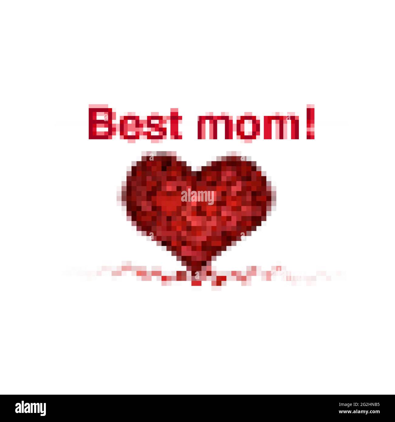 Mother's Day greeting in pixel art 'best mom!' Stock Photo