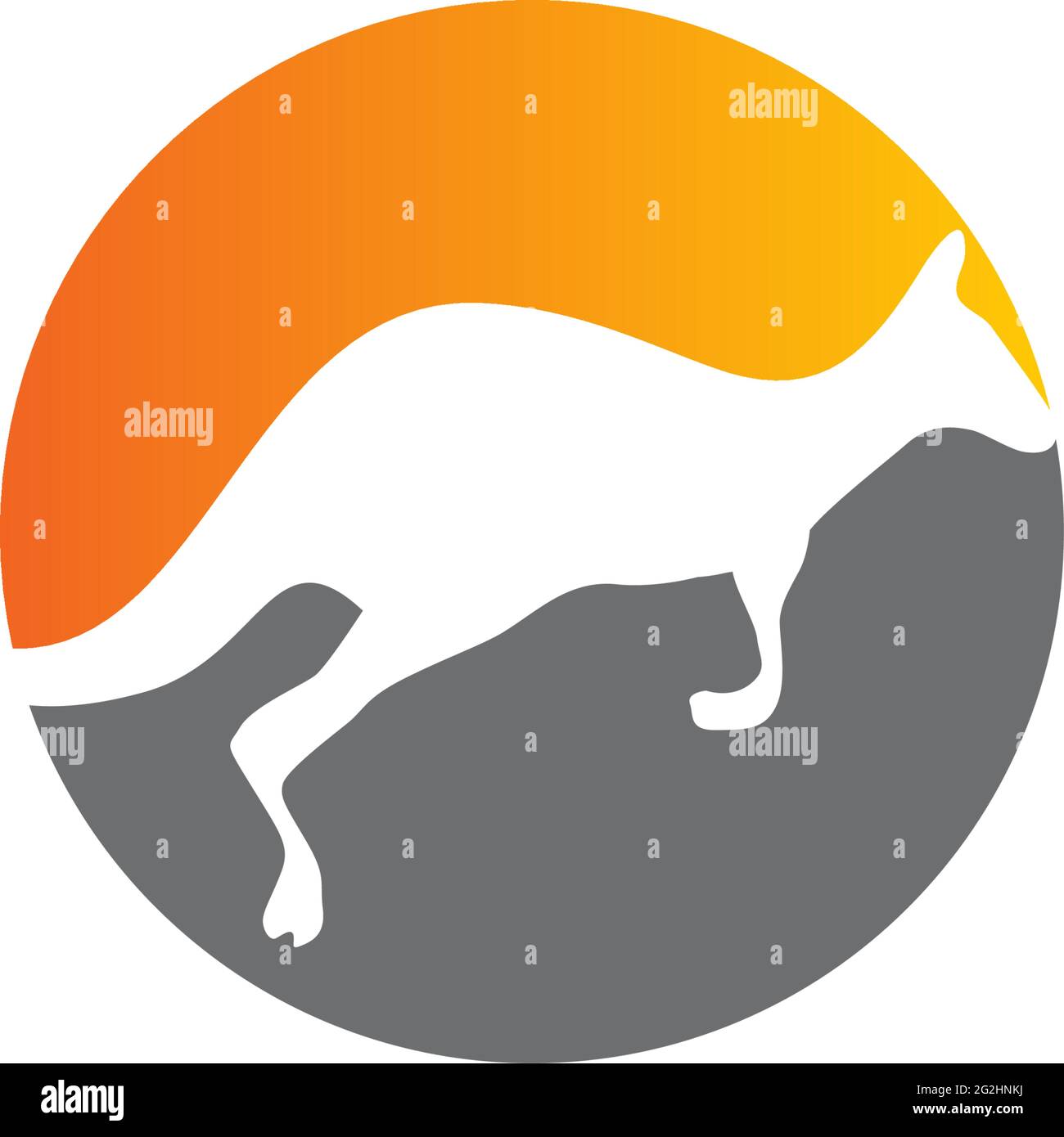 Kangaroo icn logo design vector template Stock Vector