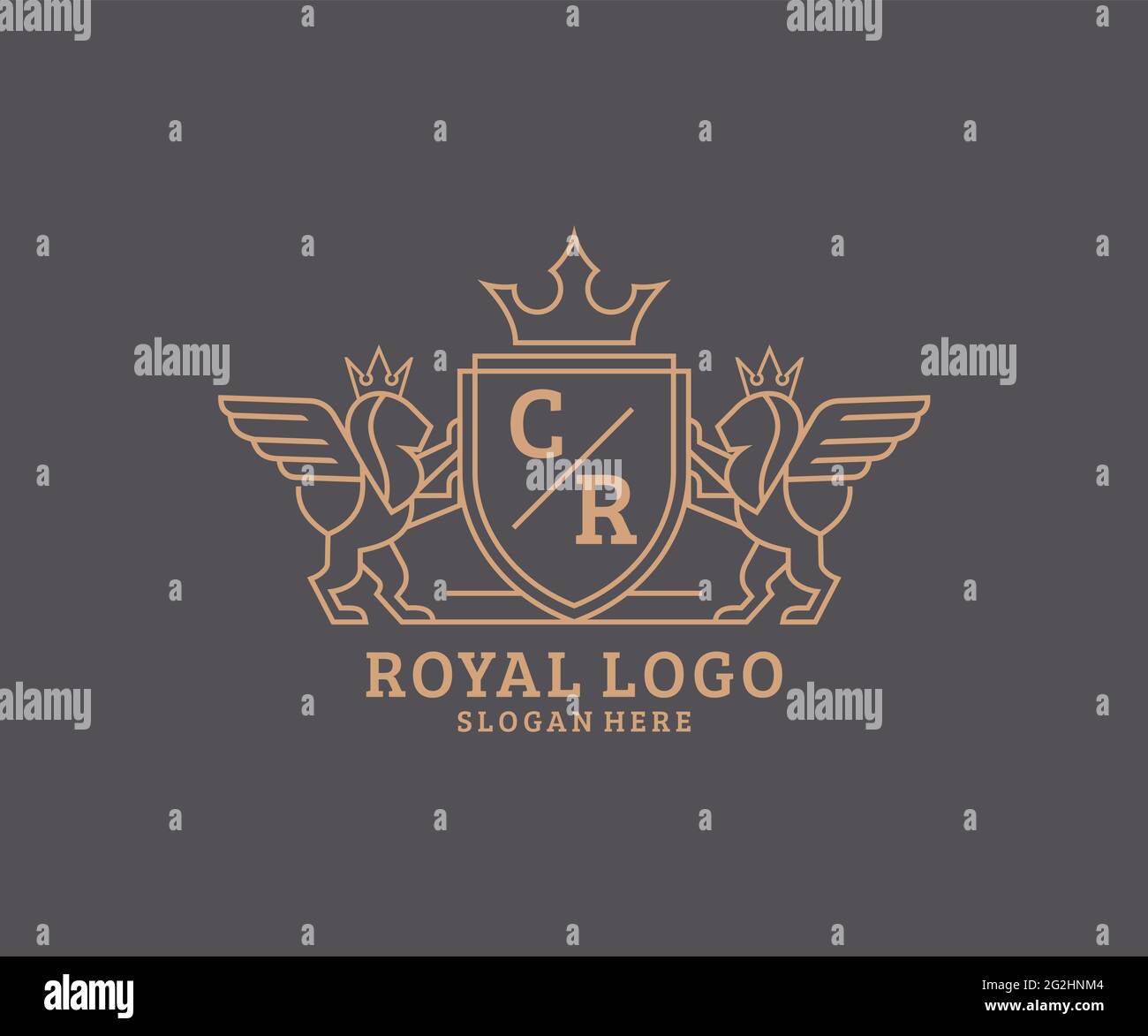 CR Letter Lion Royal Luxury Heraldic,Crest Logo template in vector art ...