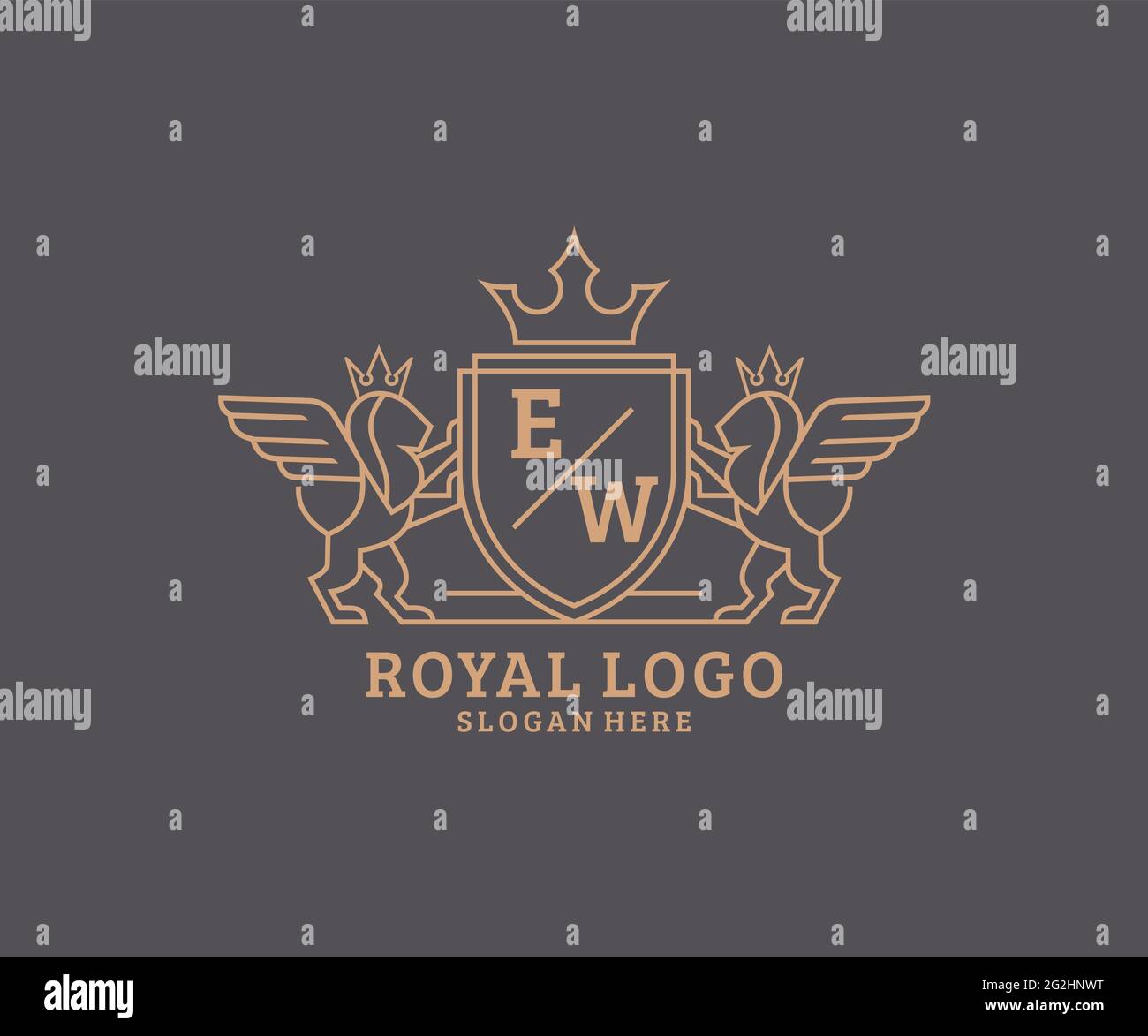 EW Letter Lion Royal Luxury Heraldic,Crest Logo template in vector art ...