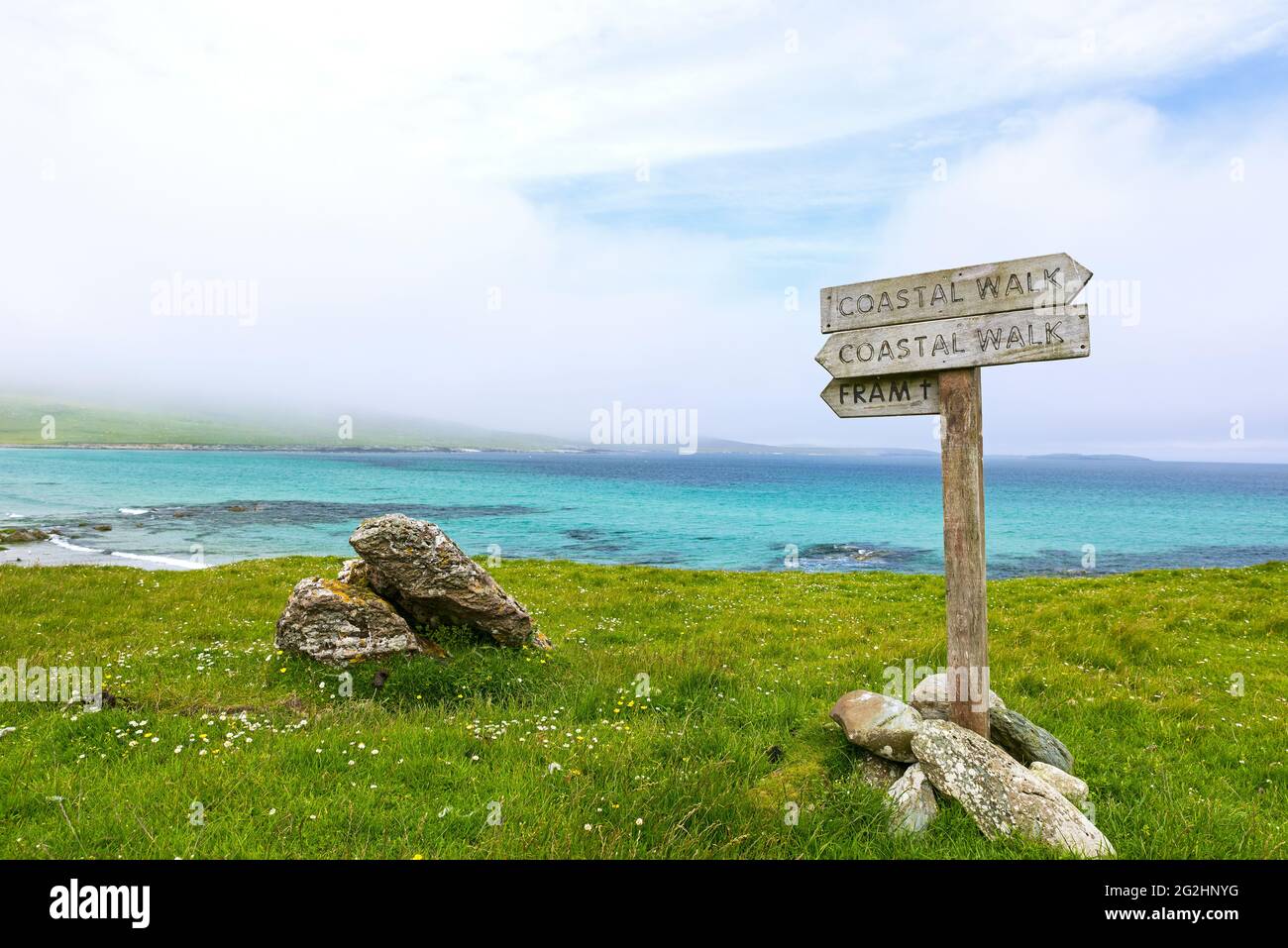 Bay in the south of the island of Unst, near Uyeasound, Scotland, Shetland Islands Stock Photo