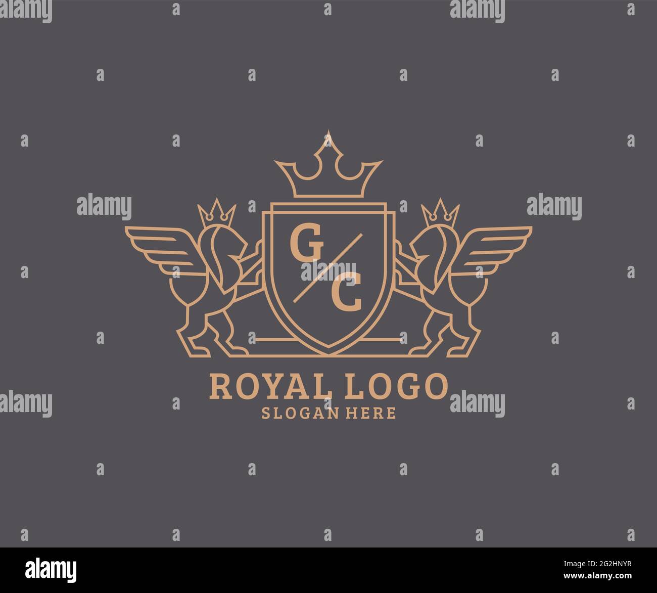 GC Letter Lion Royal Luxury Heraldic,Crest Logo template in vector art ...