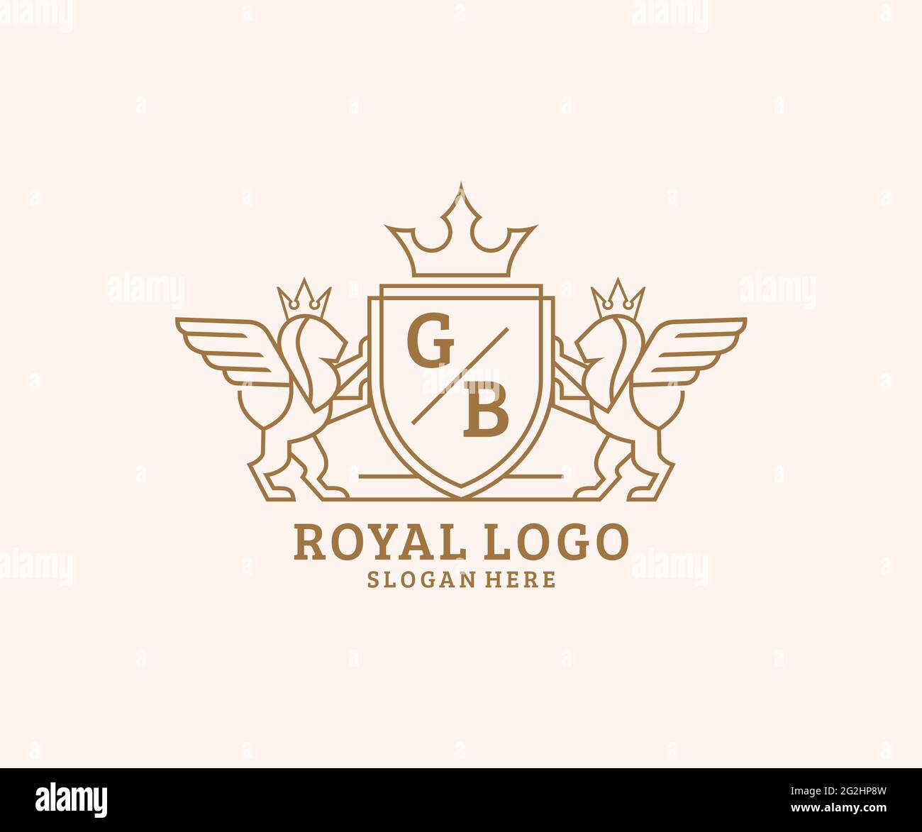 GB Letter Lion Royal Luxury Heraldic,Crest Logo template in vector art ...