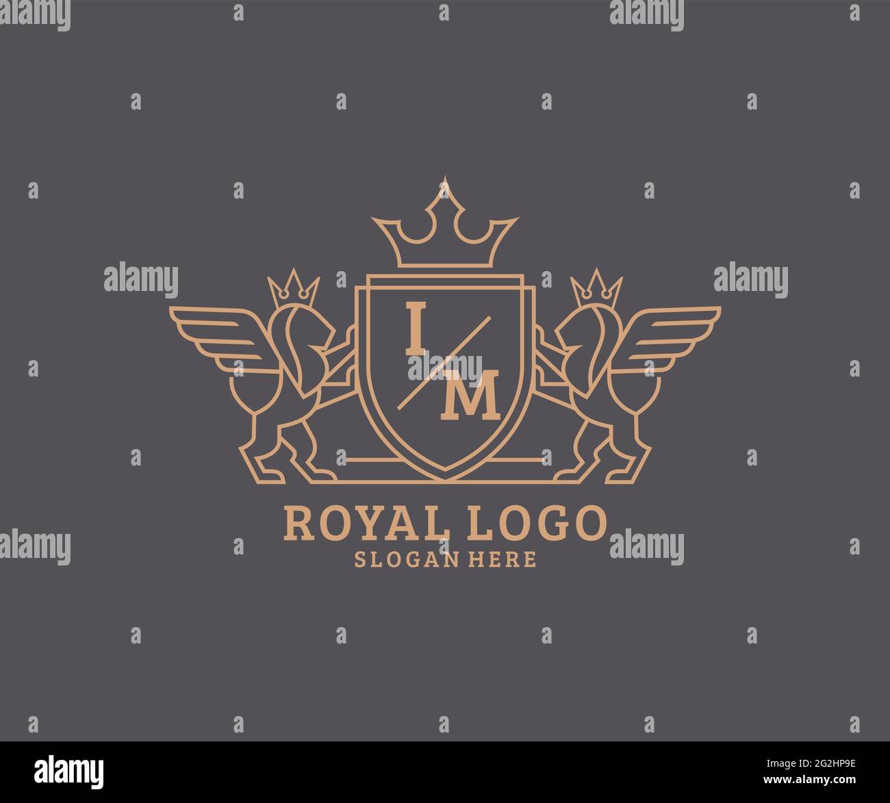 IM Letter Lion Royal Luxury Heraldic,Crest Logo template in vector art ...