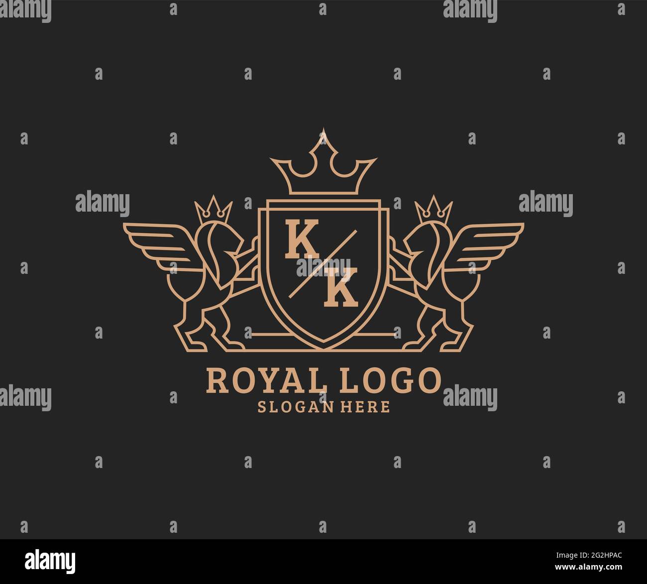 KK Letter Lion Royal Luxury Heraldic,Crest Logo template in vector art ...