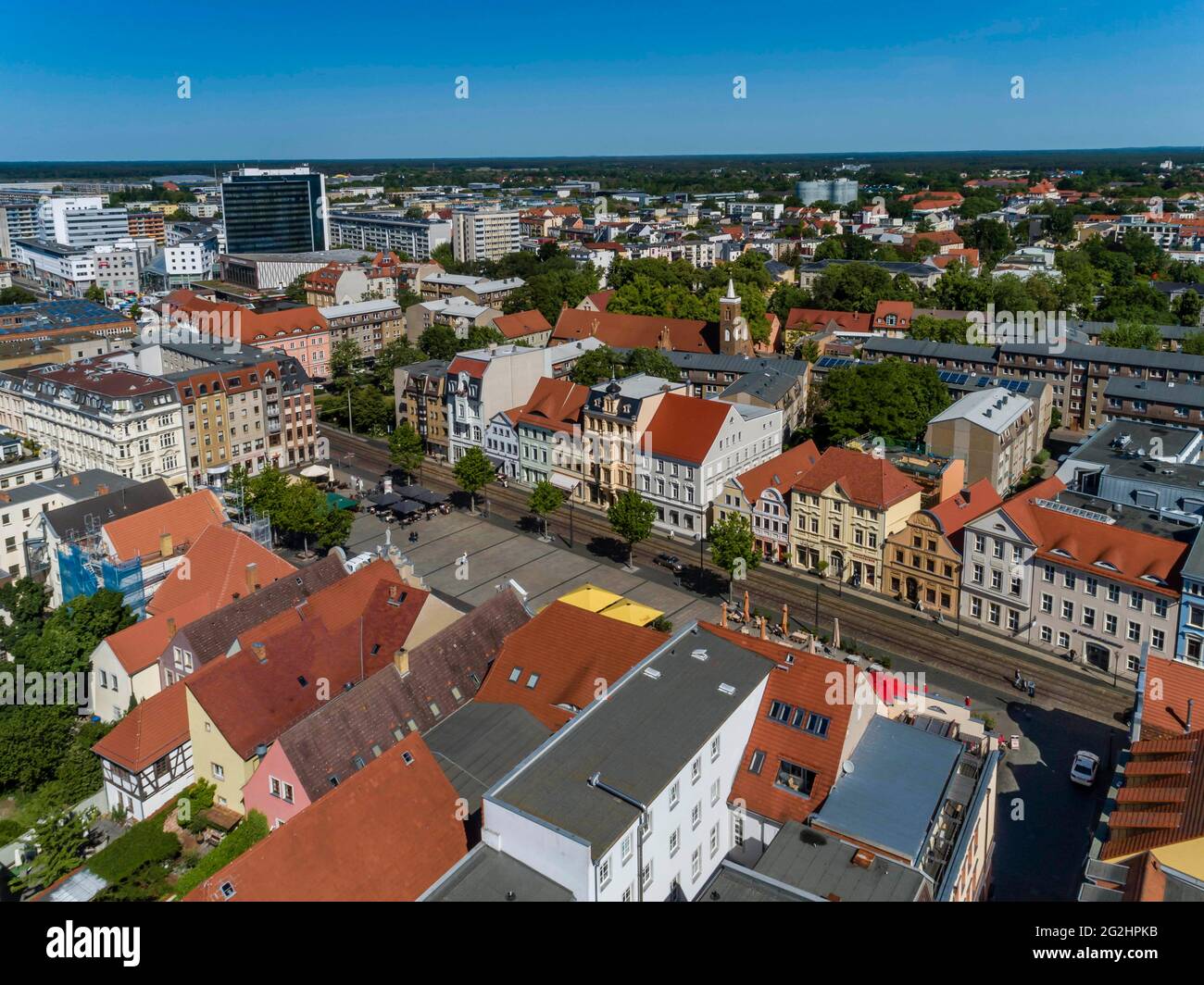 The Cottbus Altmarkt forms an impressive ensemble due to its cohesion and relative uniformity Stock Photo