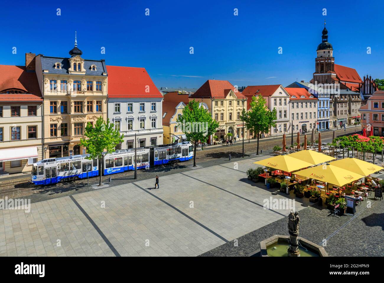 The Cottbus Altmarkt forms an impressive ensemble due to its cohesion and relative uniformity Stock Photo