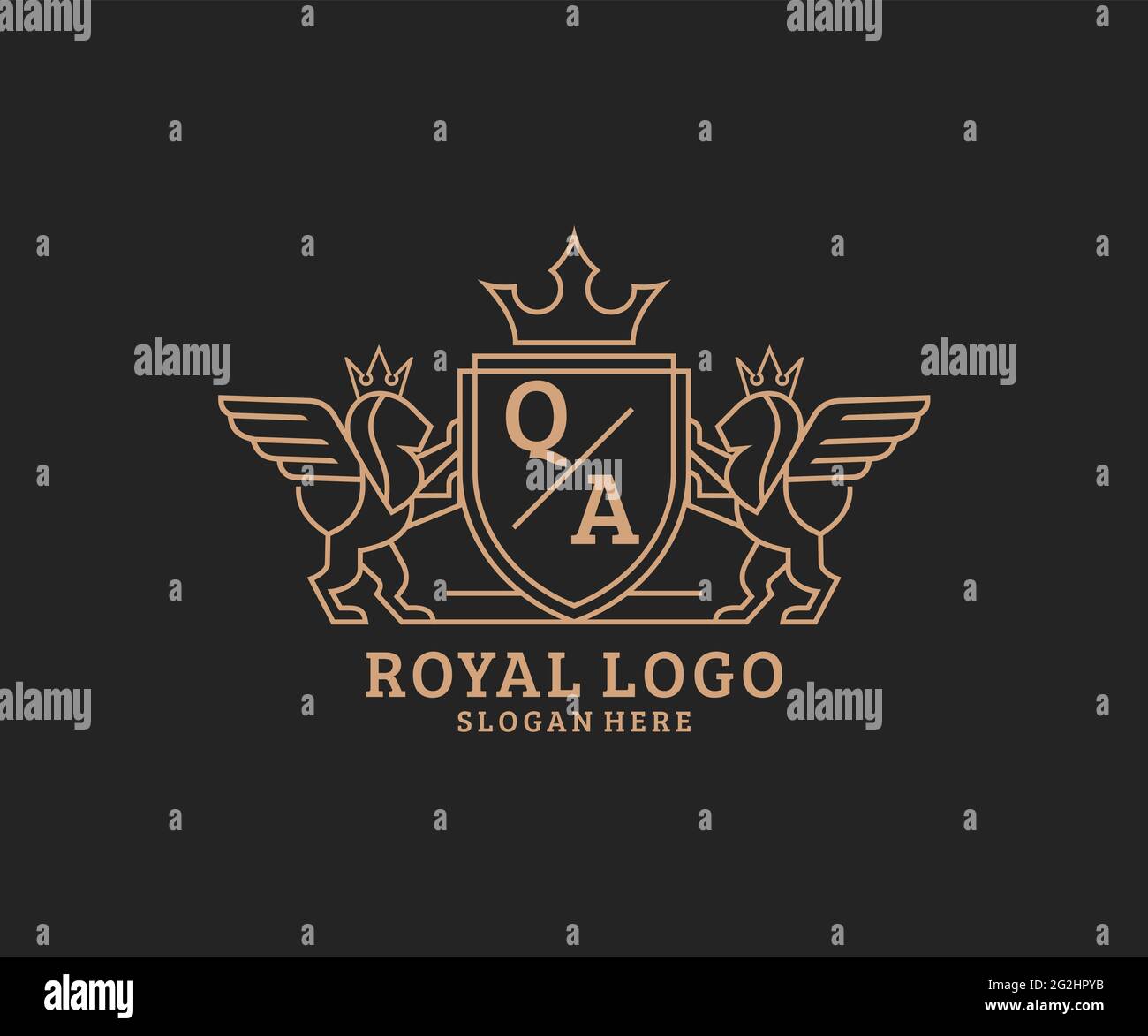QA Letter Lion Royal Luxury Heraldic,Crest Logo template in vector art ...