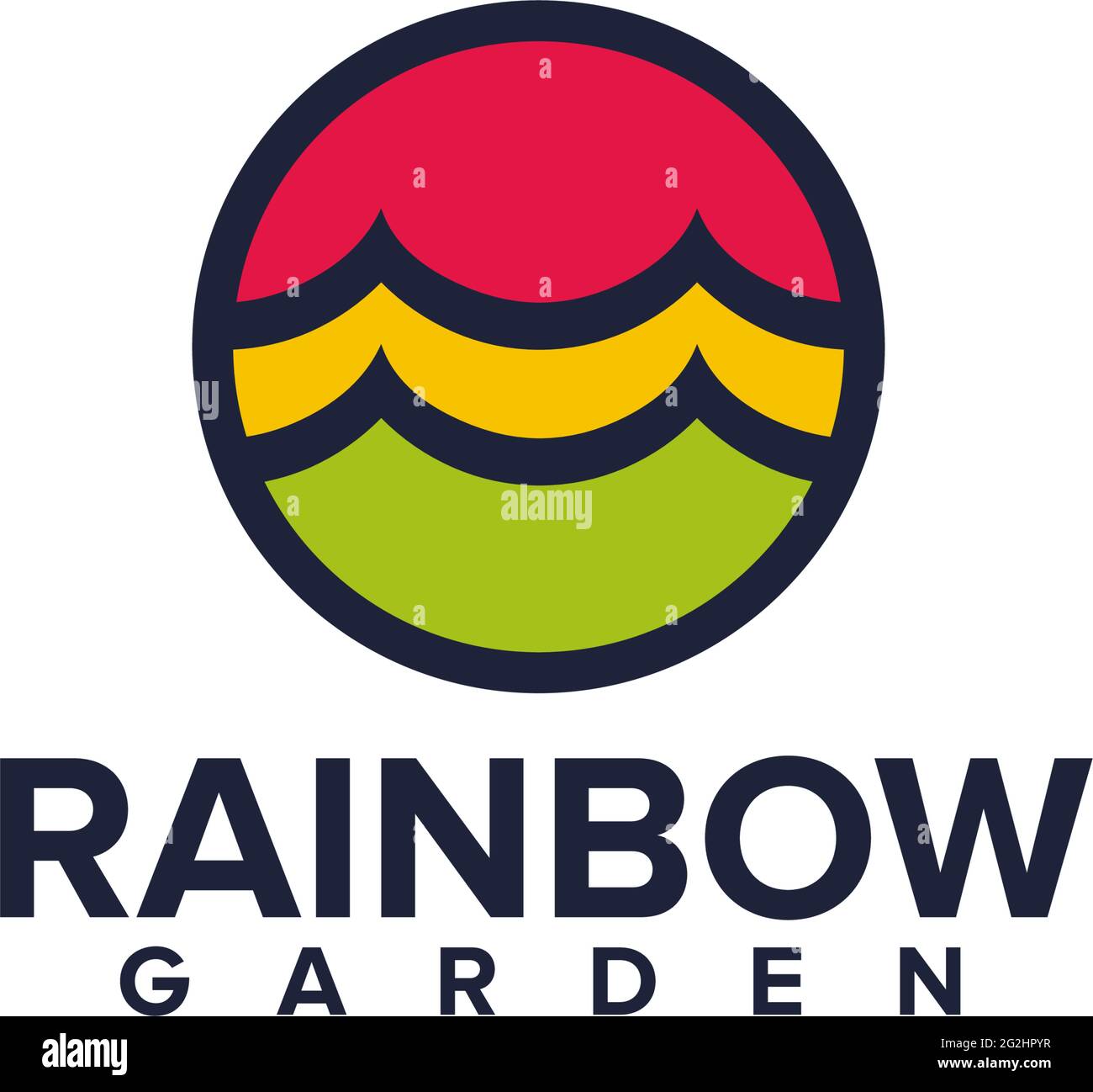 Rainbow garden and park logo design vector template Stock Vector