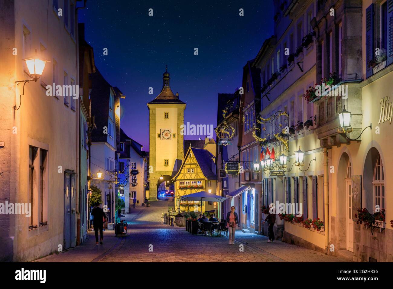 City gate Siebersturm in Rothenburg ob der Tauber Stock Photo