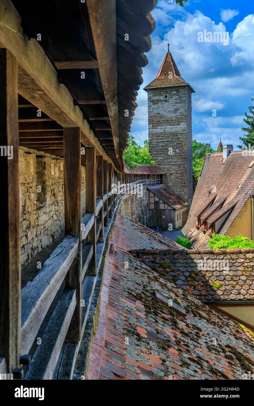 City wall in Rothenburg ob der Tauber Stock Photo