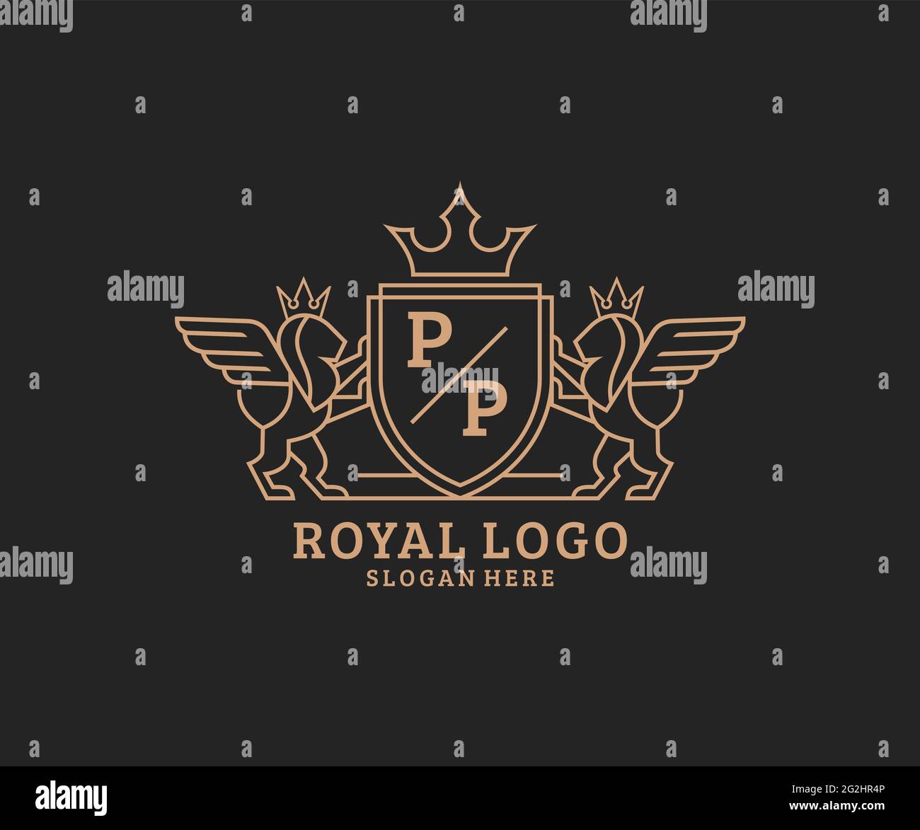 PP Letter Lion Royal Luxury Heraldic,Crest Logo template in vector art ...
