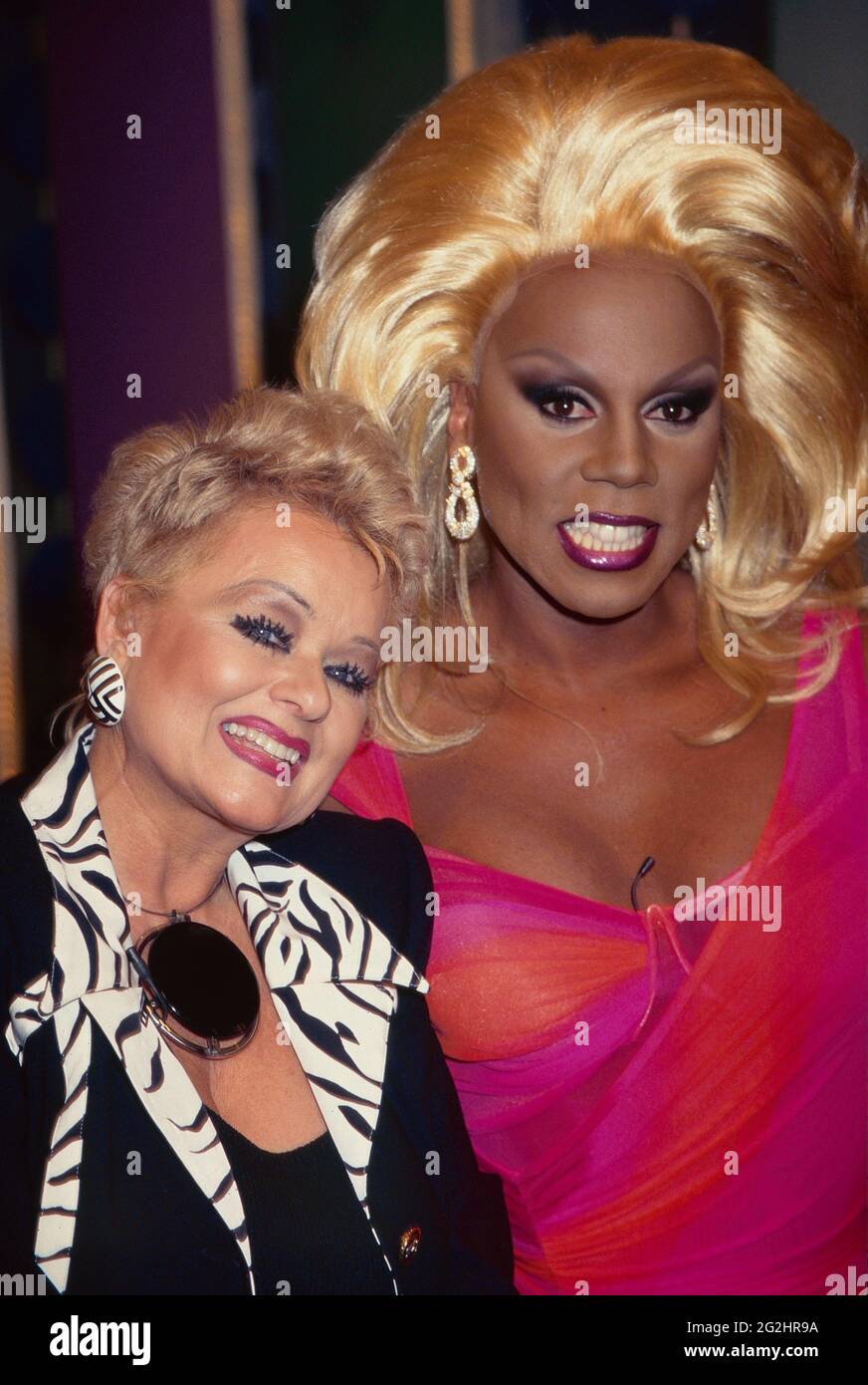 Tammy Faye Bakker and RuPaul at taping of VH1's "The RuPaul Show" at