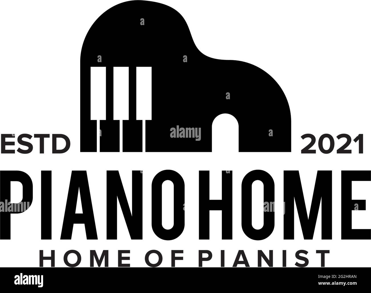 Home piano logo design vector template Stock Vector