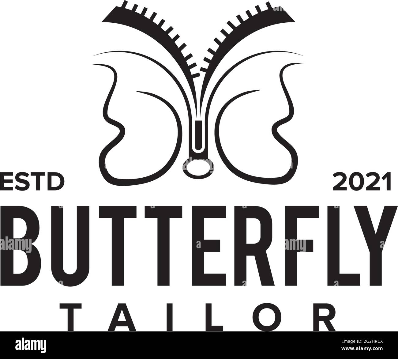 Butterfly tailor logo design vector template Stock Vector