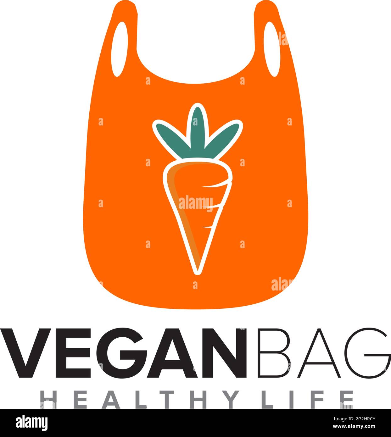 Vegetarian bag logo design vector template Stock Vector