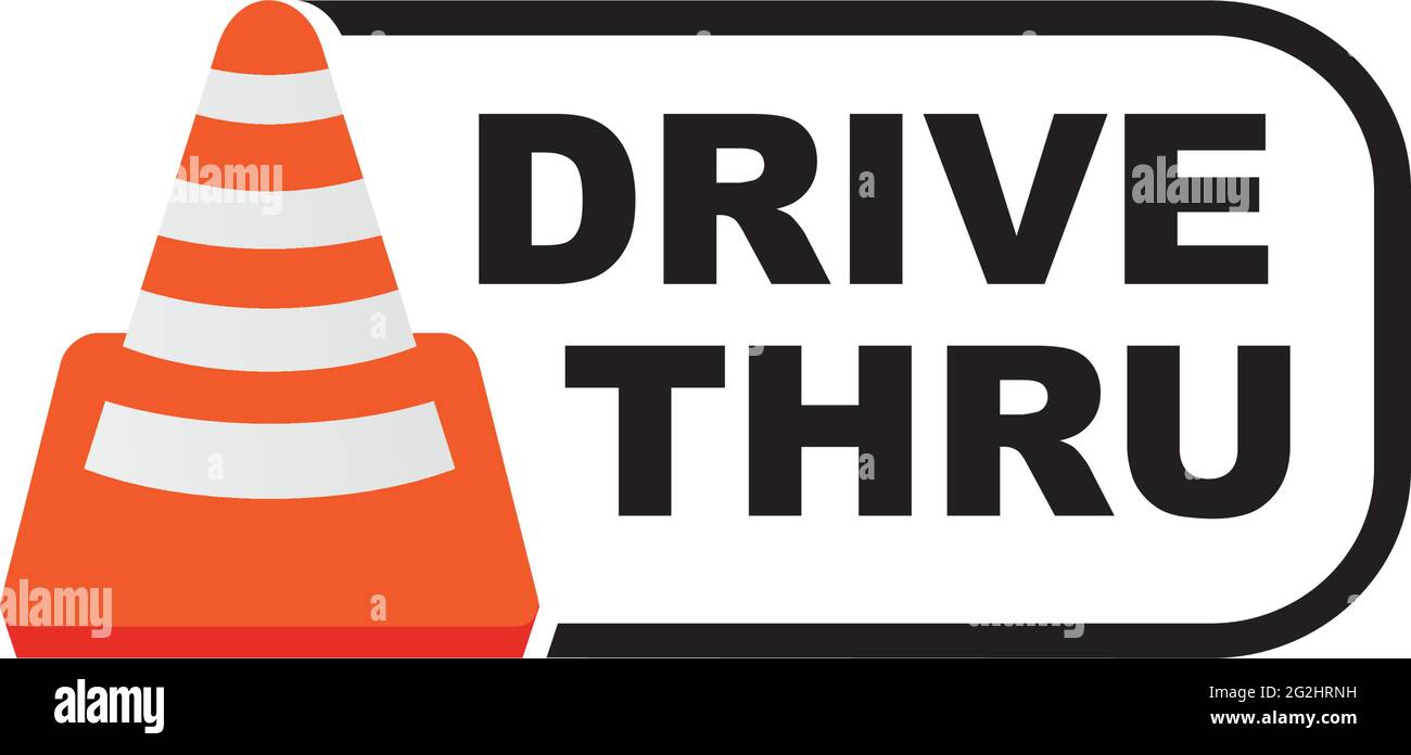 Drive thru text logo design vector template Stock Vector Image & Art
