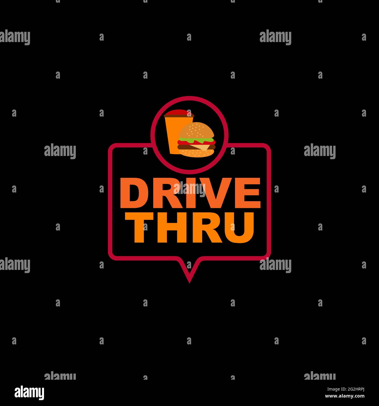 Drive thru text logo design vector template Stock Vector Image & Art Alamy