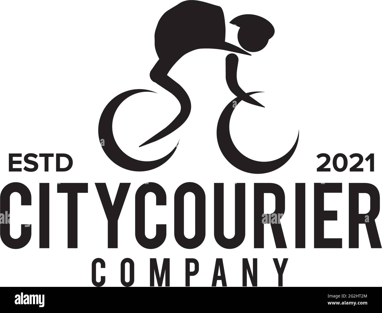 Bicycle courier logo design vector template Stock Vector