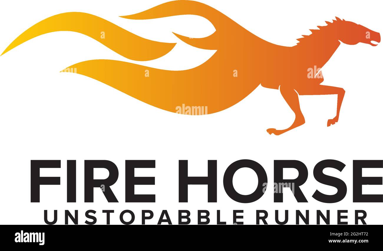 Fire horse logo design vector template Stock Vector