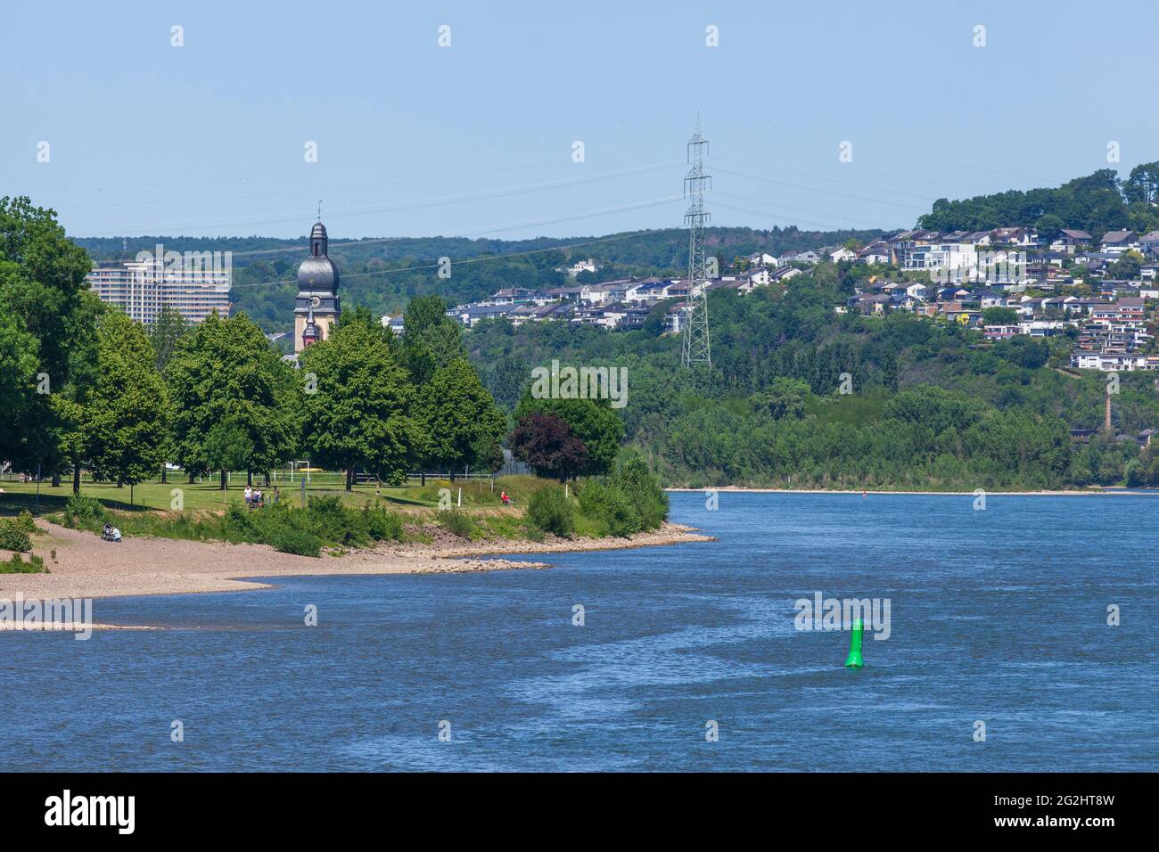 Neuendorf and the Rhine Valley, Koblenz, Rhineland-Palatinate, Germany, Europe Stock Photo