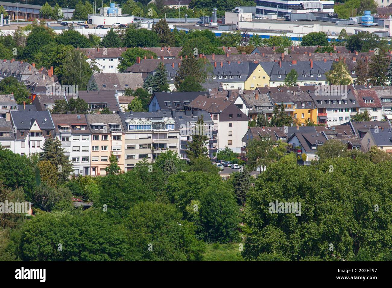 Neuendorf and the Rhine Valley, Koblenz, Rhineland-Palatinate, Germany, Europe Stock Photo