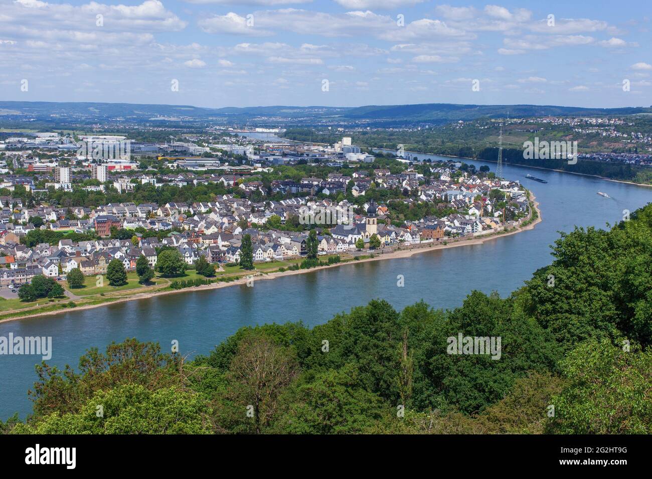 Neuendorf and the Rhine Valley, Koblenz, Rhineland-Palatinate, Germany, Europe Stock Photo