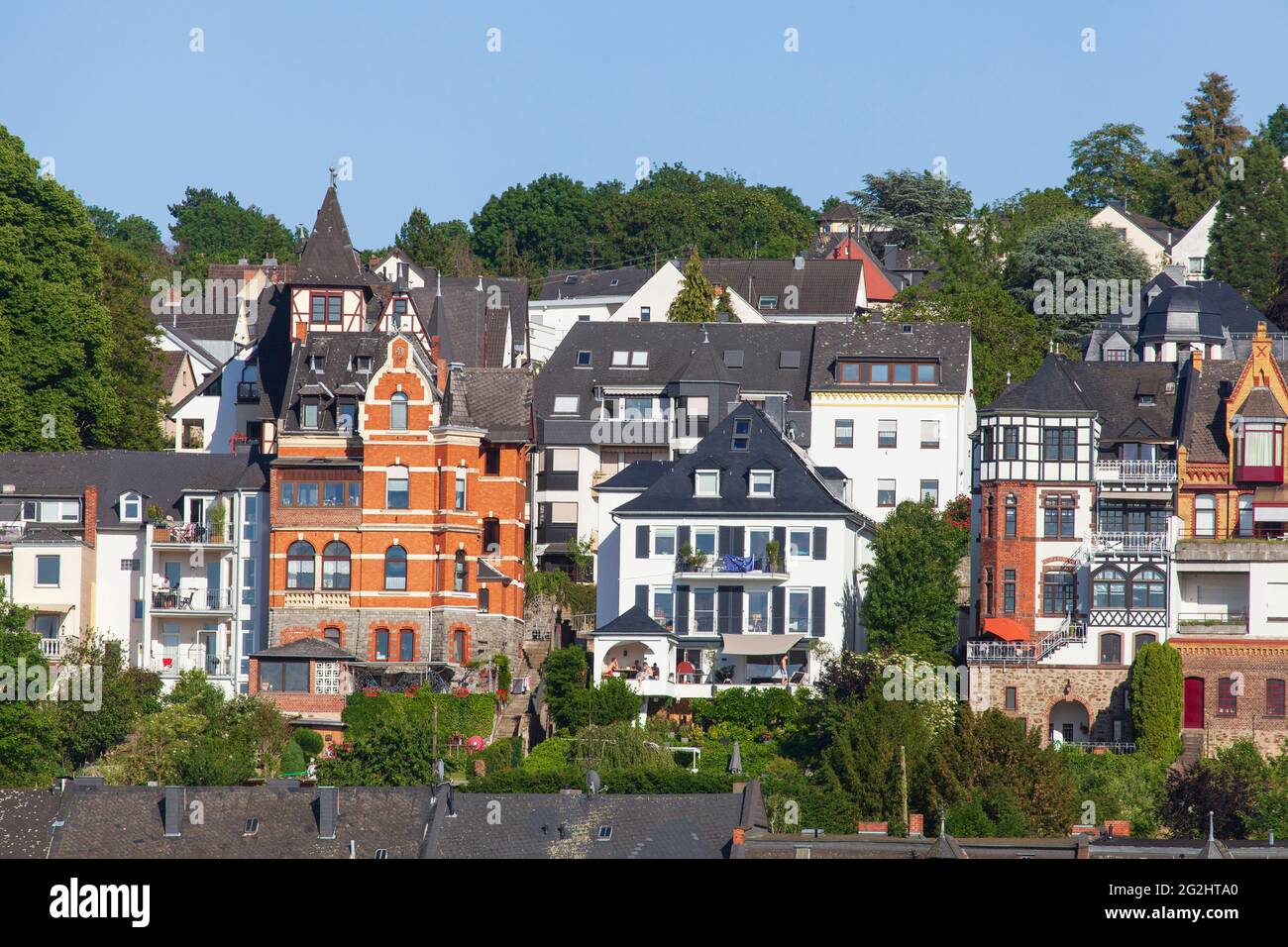 Residential buildings in the Pfaffendorf district, Koblenz, Rhineland-Palatinate, Germany, Europe Stock Photo