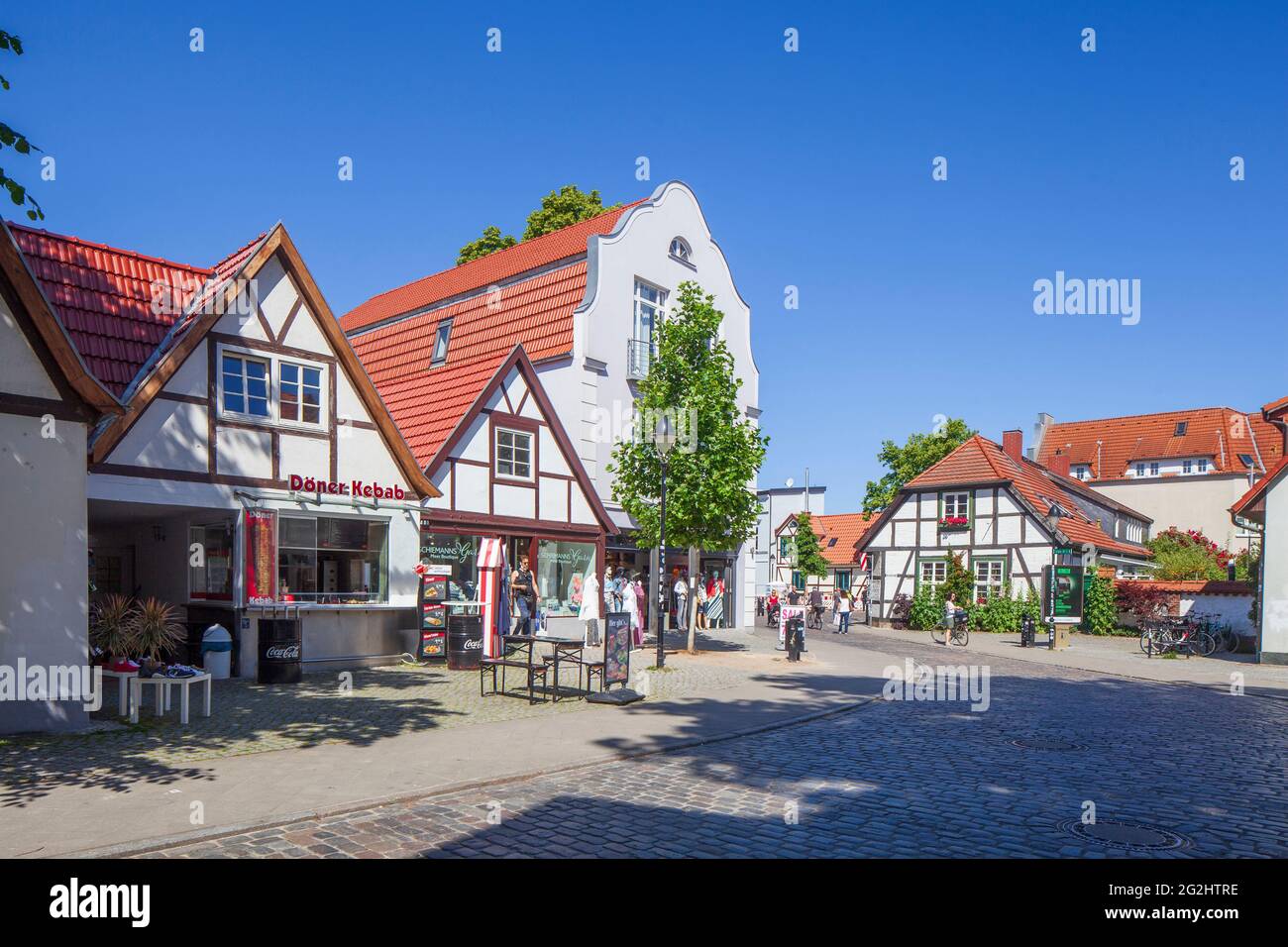 RostockWarnemuende, historic fishermen's houses in Alexandrinenstrasse