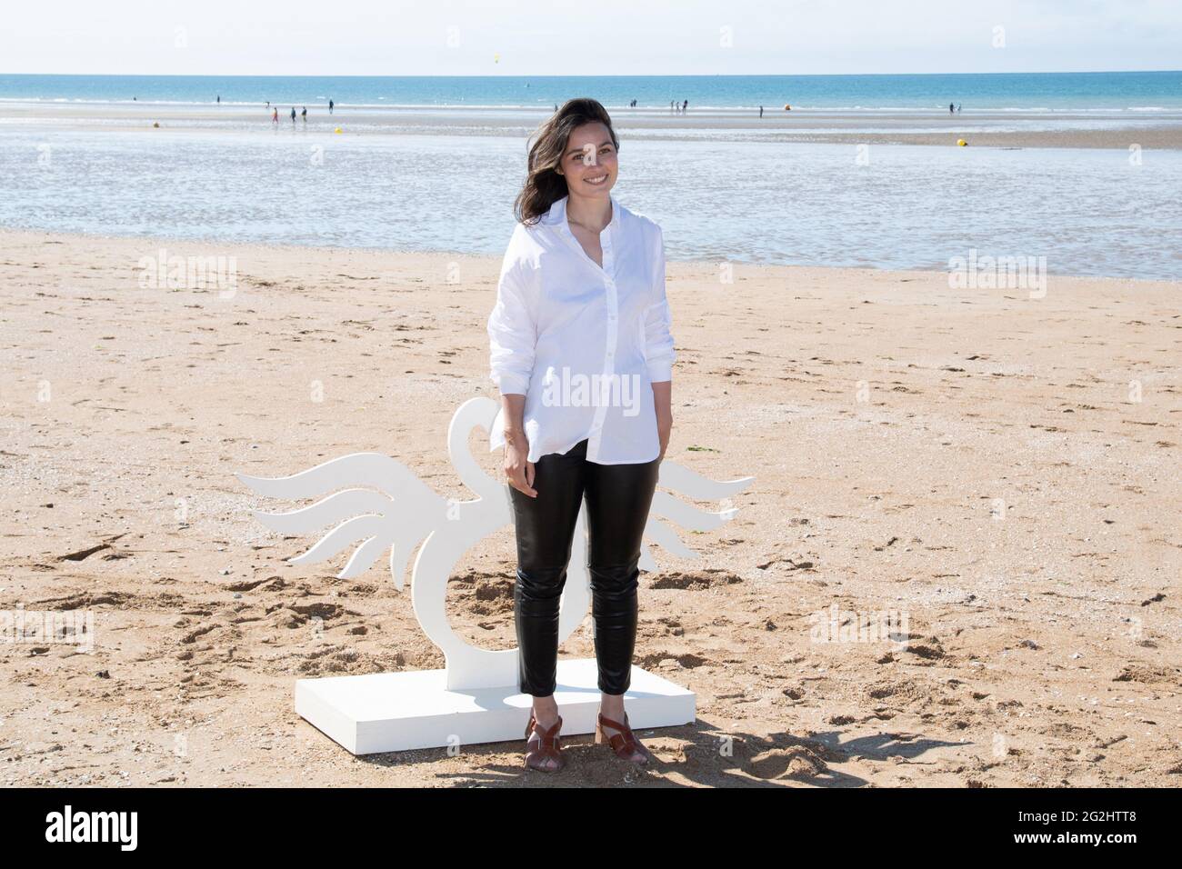 Tiphaine Haas attending the beach Photocall as part of the 35th Cabourg