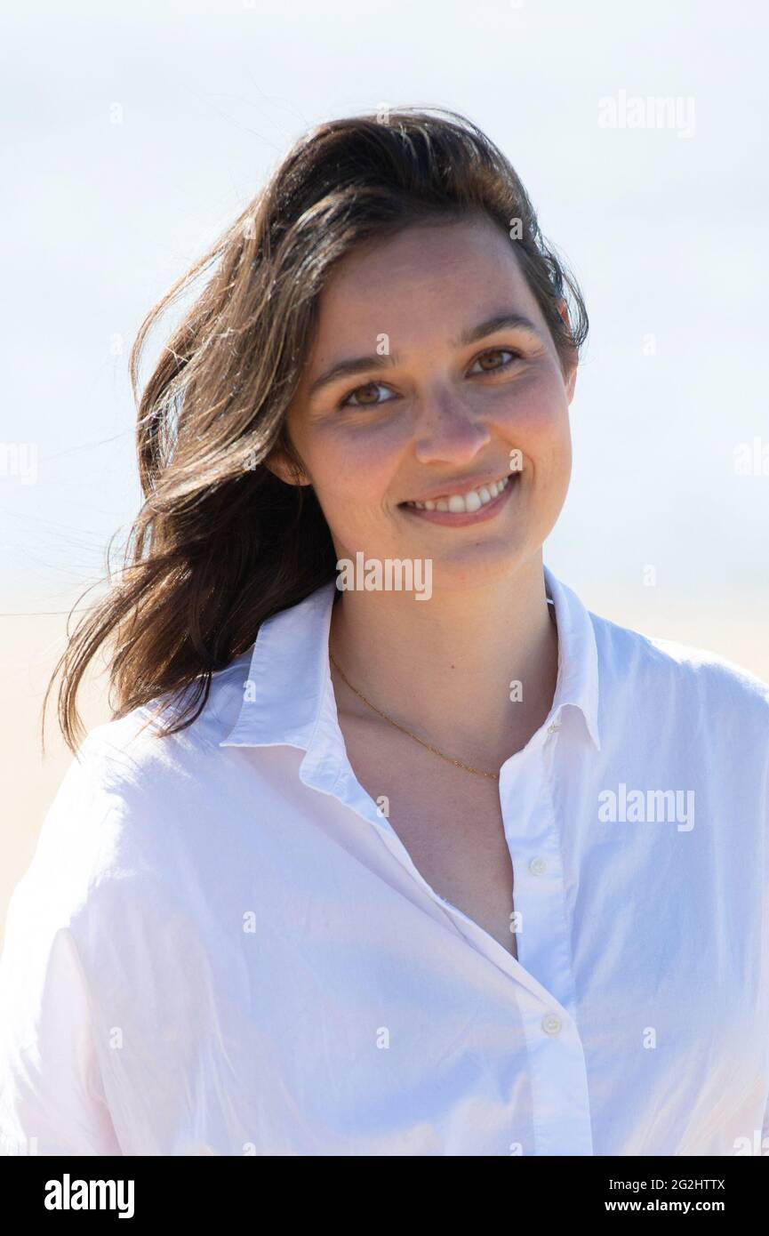 Tiphaine Haas attending the beach Photocall as part of the 35th Cabourg