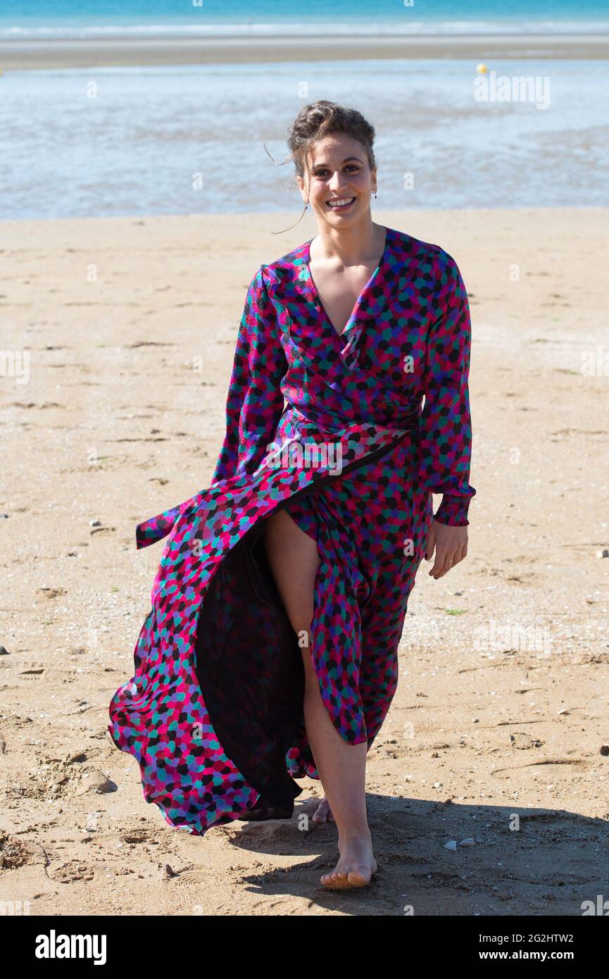 Tiphaine Haas attending the beach Photocall as part of the 35th Cabourg