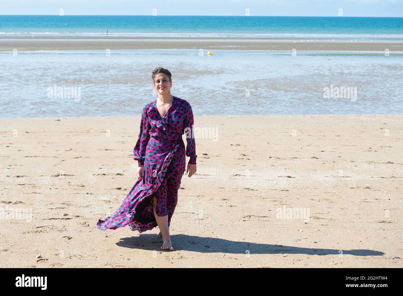 Tiphaine Haas attending the beach Photocall as part of the 35th Cabourg
