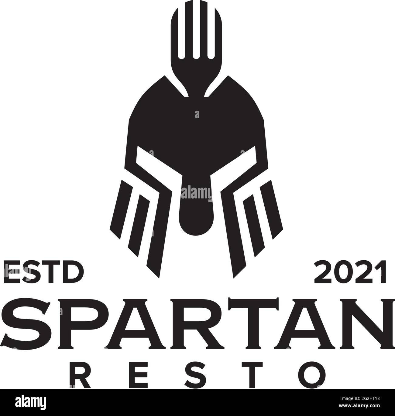 Spartan restaurant logo design vector template Stock Vector